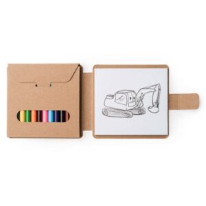 Estuche de lápices de colores con cuaderno para colorear
